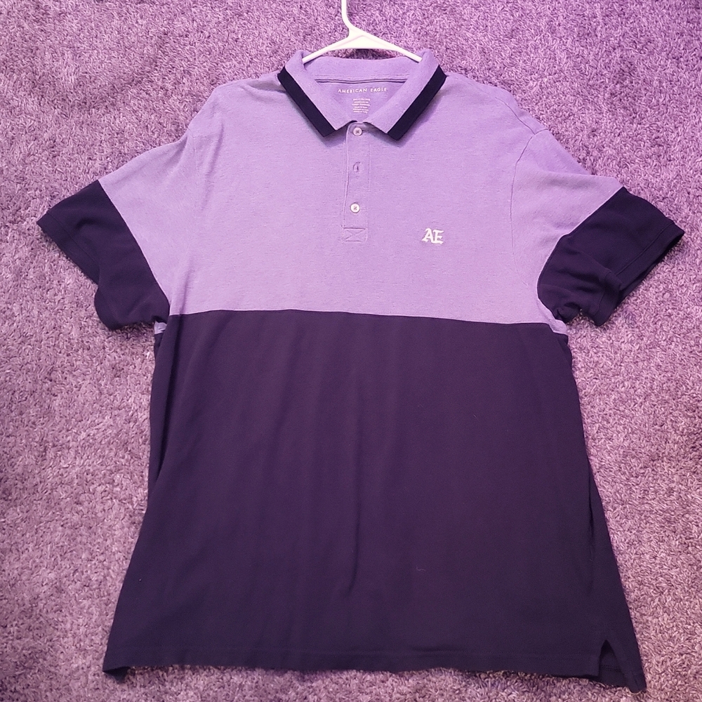 Men's XXL American Eagle SSPolo Style 2 tone golf shirt